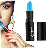 Rossetto vellutato Rossetto opaco vellutato a lunga tenuta Impermeabile antiaderente che non sbiadisce Rossetti idratanti portatili Lucidalabbra per Halloween Azzurro cielo