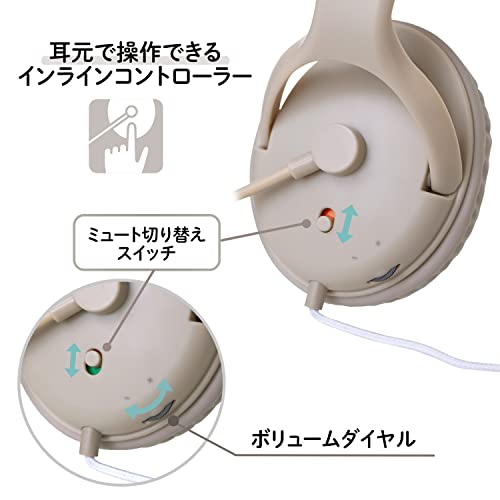 PLUS イヤホン ジブンイロ シュウチュウできる 大型ヘッドセット グレー TW-HS001 428-801