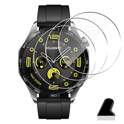 【3枚セット】 対応 HUAWEI Watch GT4 46mm ガラスフィルム 保護フィルム 3枚 用 HUAWEI スマートウォッチ GT4 フィルム 【 硬度9H 日本旭硝子製 】 用 HUAWEI WATCH GT 4 46mm 液晶保護フィルム