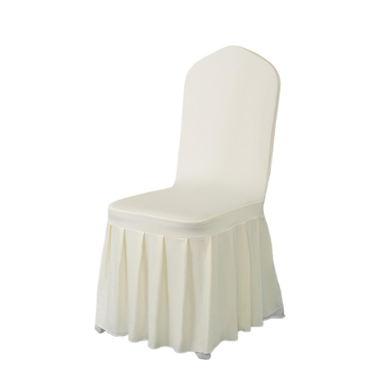 NNCSNE Spandex Chair Cover 5/10/50/100pcs Pleated skirt Spandex Chair Cover Hotel Banquet Party Events Wedding Decoration Dining Room Seat Protector Covers(Beige,5pcs)