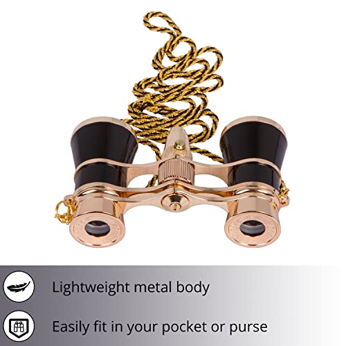 Levenhuk Broadway 325F Opera Glasses (Black Theater Binoculars with LED Light and Chain) - Thumbnail 6