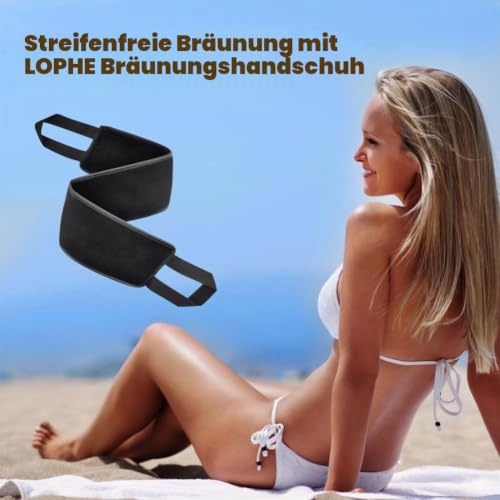 LOPHE Selbstbräuner Handschuh, Schwarz Dual Sided Tan Applicator Mitt, Mehrweg Self Tan Bräunungshandschuh für Bräunungscreme Und Peeling… – Ansicht 5