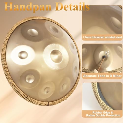22 pulgadas Steel Tongue Drum 9 notas miniatura 3