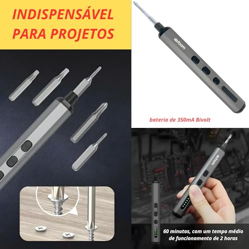 Kit Conjunto Chave de Precisão Elétrica 32 Bits Sem Fio Recarregável Portátil USB Manutenção Celular