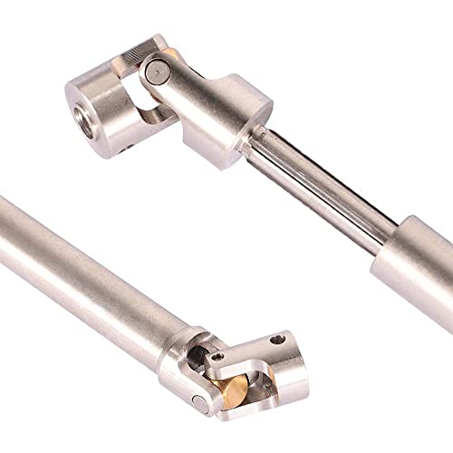 CENPEK 2 Stück Universal-Edelstahl-Mittelantriebswelle Dogbone 110 mm-155 mm, Upgrade passend für Tamiay RC4WD D90 SCX10 SCX0016 Off-Road RC Crawlers Car