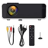  Proyector 3D, W10 1080P Proyector LED Ultra-HD Proyector de Cine en casa de 4000 lúmenes Proyector de Cine en casa portátil Blanco 720P Soporte Dual USB/HDMI/YGA/AV/KTV/Audio(UE)