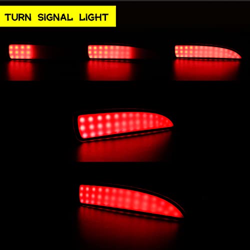 2 Peças Refletor De Pára-choques De Led Luz Traseira Luz De Freio Luzes De Neblina Traseiras Luz Ind