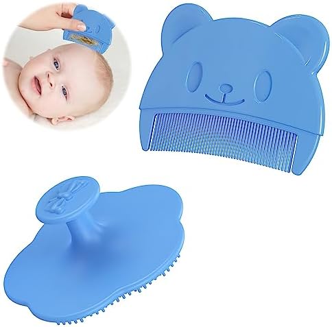 Set 4 Pettini Per Crosta Lattea Neonato - In Silicone Morbido, Con Spazzola Per Corpo, Design A Granchio, Facili Da Pulire