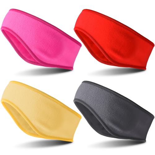 BBTO 4 Pcs kids ear muffs Winter Ear Warmer Fleece Headband for boys Child Outside Sporting Running(Bright Color)