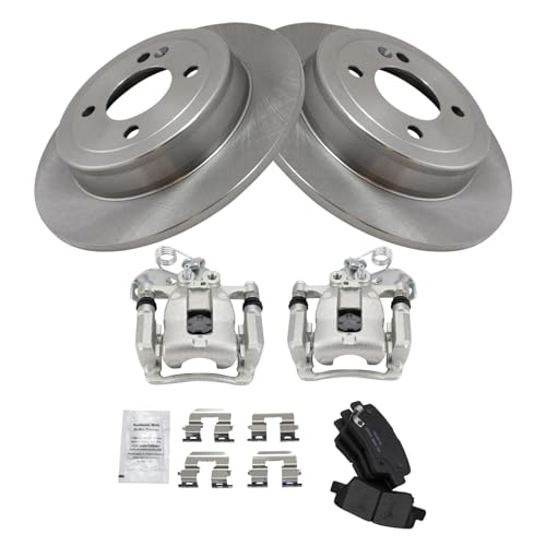 Image of TRQ Rear Brake Pad & Rotor Kit Ceramic Compatible with 2012-2017 Kia Rio