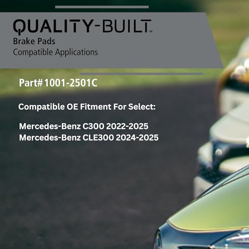 Image of QUALITY-BUILT Rear Ceramic Brake Pads, Premium 1001-2501C, Compatible with 2022-2025 Mercedes-Benz (C300, CLE300)