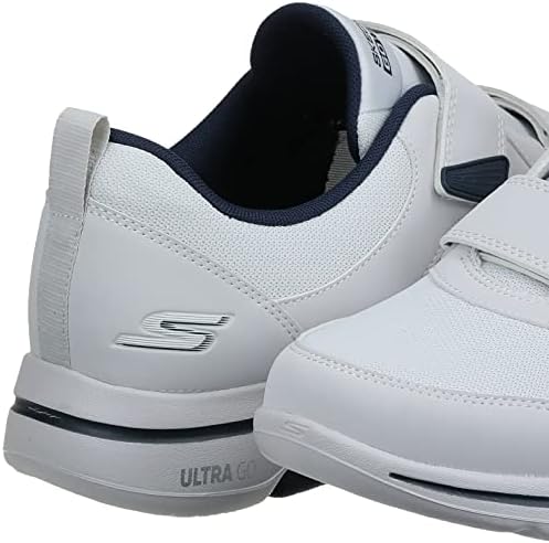 Skechers Men's Gowalk-Athletic Hook and Loop Walking Shoes | Two Strap Sneakers | Air-Cooled Foam, White/Navy, 11.5 X-Wide | Image 5