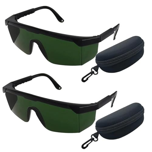 JTgugu 2 Pièces Lunettes de Protection pour Laser Vert - Sécurité pour Niveau Rotatif et Multiligne, Améliore la Visibilité du Faisceau - Boîte Incluse