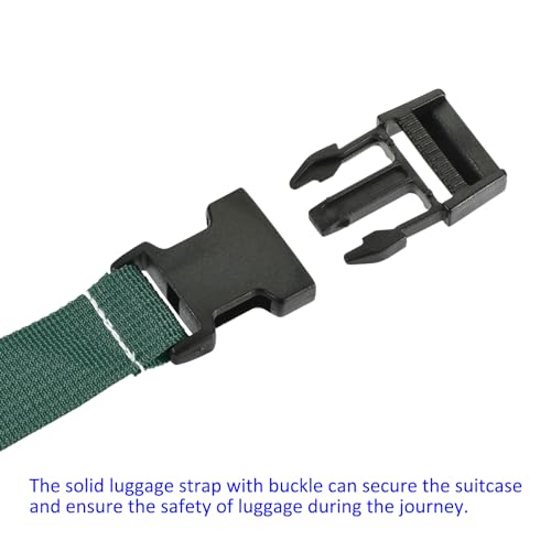 Image of M METERXITY 1 Pack Luggage Straps- Travel Baggage Accessory Adjustable Suitcase Belt with Quick Release Buckle, Apply to Travel (1.5 Meters, Light Green)