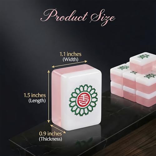 Juego de mesa Mahjong tradicional de acrílico miniatura 7
