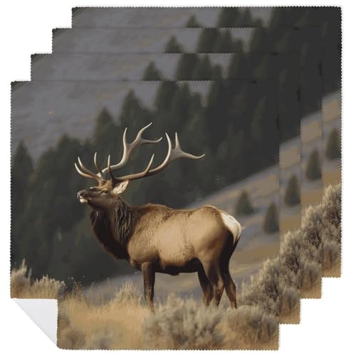 Servilletas de Tela Bull Elk 18.7 x 18.7 Pulgadas Paquete 4 miniatura 1