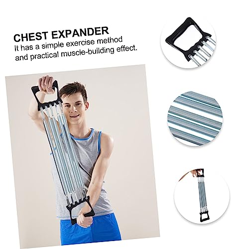 Kisangel 1 exercitador de força de braço expansor de peito de mola com 5 molas de corda elástica par