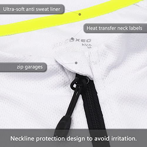 Arsuxeo 6030US WHITE L Men'S Full Zipper Long Sleeves Cycling Jersey Bicycle Mtb Bike Shirt 6030 White Size L thumb #3