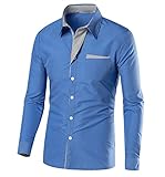Camisas Manga Larga Hombre Camisa Blanca Camisa Slim Fit Hombre Camisa Vestir Camisas Elegantes Camisa Casual Camisa Ancha Camisas De Vestir Formales Camisas Baratas Hombres Azul Real XL