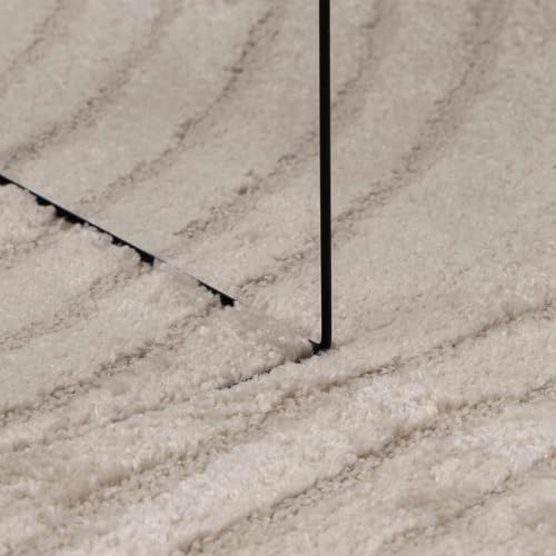 Tapis rond polyester beige 160 cm HUARTE avec envers antidérapant - 8