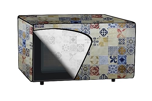 Image of The Furnishing Tree PVC Waterproof Microwave Oven Cover Compatible for Morphy Richards 20 L Grill 20MBG Mosaic Pattern Yellow