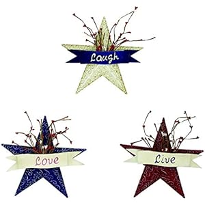 Rusticmetal3dbarnstarpatrioticwalldecoramericanastarwithlovelaughlivejuly4thcountryamericanapatrioticwallornamentoutdoordecorationsetof3blueredbeige Urban Country Home Decor Rustic metal 3d barn star patriotic wall decor americana star with lovelaugh live july 4th country americana patriotic wall ornamentoutdoor decoration set of 3 blueredbeige urban country home decor