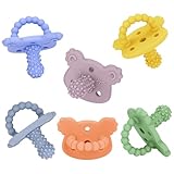 Silicone Teether Pacifier, Teething Toys for Teething Relief & Sensory...