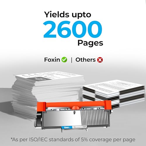 Image of Foxin FTC-2365 Toner Cartridge Compatible with Brother Laser Printer Series | HL 2560DN /2260 /L2321DN /2361DN /2366DW /2320D | DCP 7180DN /7080 /L2541DW /L2520D | MFC 7480D /7380 /7880 /L2701D /L2701DW | Black