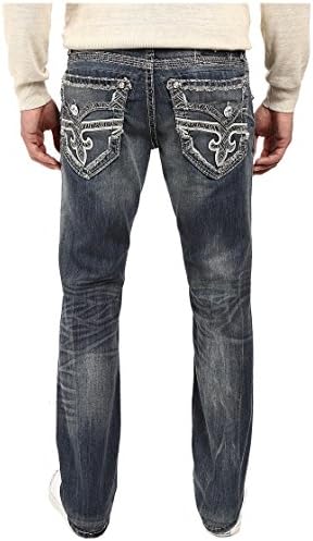 パンツ Rock Revival 30 Rock Revival Calça jeans masculina reta Dano J401Alternative, Azul
