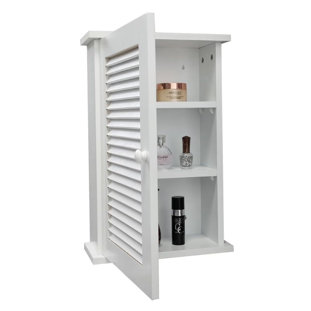 Mobiletto portaoggetti per il bagno Armadietto da parete for cucina, anta singola, ripiano regolabile a 3 livelli, armadietto for medicinali, organizer for il bagno Armadietti portamedicinali