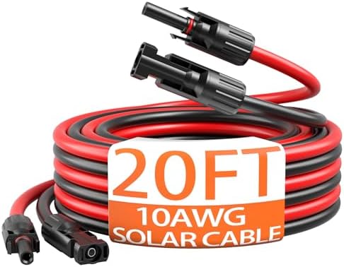 energeaster 10AWG Solar Cable with Pair of Connectors Solar Panel...
