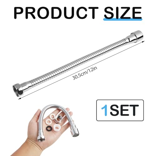 Jecdfs wasserhahn verlängerung 30cm, Hergestellt aus rostfreiem Stahl 304, wasserhahn küche aufsatz, Universell einsetzbar, Richtung fixierbar, für Zähneputzen, Gesicht und Haare waschen