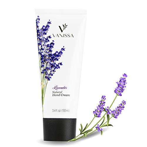 Vanissa 3.4 oz Natural Hand Cream Made with Shea Butter, Olive Oil, Jojoba Seed Oil, and Lavender Oil. Deep Moisturizing and Nourishing For Dry Hands, Proudly Made In USA.(Lavender, 3.4 oz)