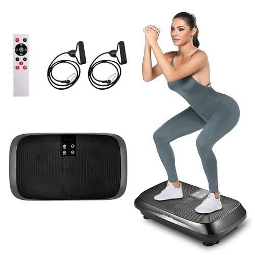Vibration Plate Exercise Machine Vibration Platform for Weight Loss, Vibration Plate for Lymphatic Drainage Whole Body Power Shaker Home Workout Equipment (Black)