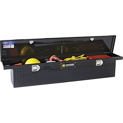 Northern Tool Slim Low Profile Crossover Truck Tool Box - Aluminum, Gloss Black, Paddle Latches, 69In. X 12In. X 13In., Model# 36212712 #TOP4