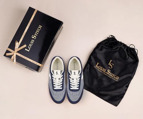Image of LOUIS STITCH Women's Casual Lightweight Sneakers | Ortholite Cushioned Comfort | Dual-Color TPR Sole | Lightweight & Comfortable Casual Lace-Up Shoes | LSD-SNK-NBL & DNM