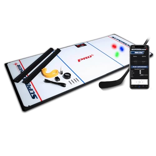 SuperDekerPRO Advanced Ice Hockey Training System - Real Ice Feel, Cordless, Modular Stickhandling Game - All Levels - Elite, Professional Ice Hockey Training Pad - Improve Skills, Speed, Agility