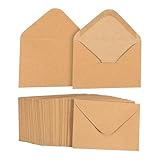 perfk 100 Stück Mini-Umschläge, Kartenhalter, leer, Retro, Visitenkartenumschläge für...