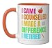 I Came I Counseled Proud School Counselor Retirement 2025 Ceramic Mug, Orange/White
