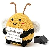 Smlper Geschenke für Lehrerinnen, Pocket Hug Positive Biene, Lehrer Geschenk, Beste Lehrerin Geschenke, Bee Happy Positive Kartoffel Deutsch, Dankeschön Geschenk zum Ruhestand Weihnachten Silvester