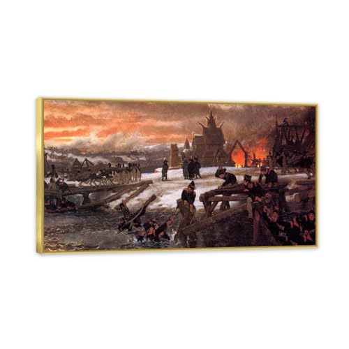 Image sur Toile avec Cadre Doré Finition Prestige 125x70cm