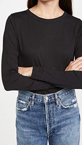 Madewell Women's Whisper Long Sleeve Shout Tee, True Black, S #TOP1