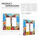 Neukim Decorator Switch Cover 2 Gang Double Rocker Summer Cool Cat Wall Plate Outlet Switch Covers Light Switch Cover Receptacle Cover - Image 4