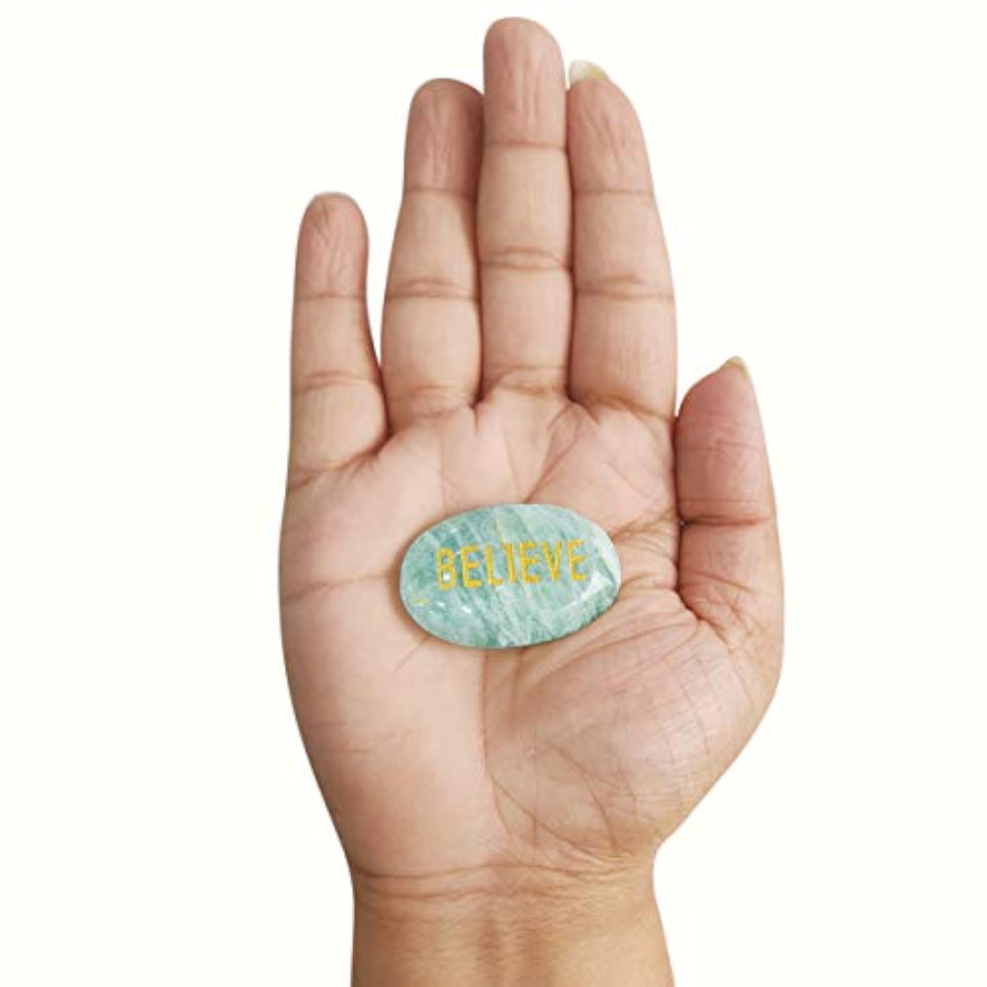 Oval Word Pocket Stone for Reiki Healing