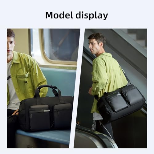 Image of Golden Wolf Duffle Bag with Shoe Compartment | 28L Sports Travel Bag | Water Resistant Polyester | 5 Compartments | Detachable Padded Shoulder Strap | Gym, Travel & Weekend Trips, Black