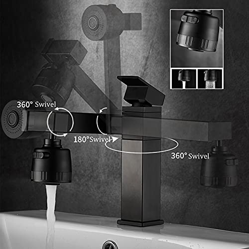 Mitigeur noir lavabo monotrou pivotant pour éliminer les éclaboussures - 4