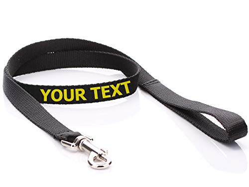 Guinzaglio per cani con stampa di telefono, nome, indirizzo, avvertimento o qualsiasi testo – Guinzaglio personalizzato con clip a sgancio rapido