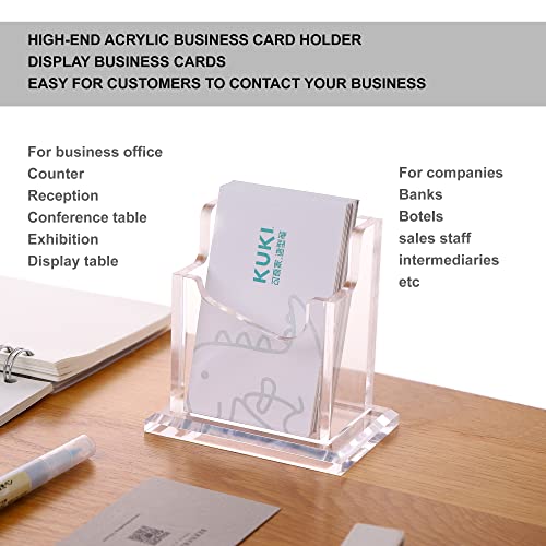 Business Card Holder for Desk Display Vertical, Clear Acrylic Cards Stand Case for Women and Men- Organize 50 Cards- 1 Pack(1 Cell V)