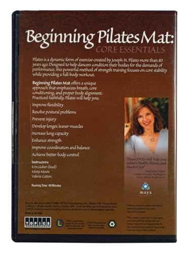 Set of 2 Yoga Training DVD - Beginning Pilates Mat: Core Essentials + Intermediate Pilates Mat: Whole Body Conditioning