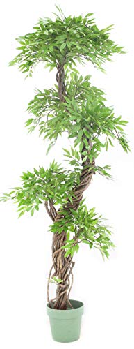 Arbre Artificiel Japonais sculpté, Environ 162cm, Feuilles artificielles de qualité supérieure avec véritable écorce